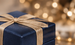 Illustrative wrapped gift box