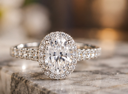 Illustrative close view of a ring